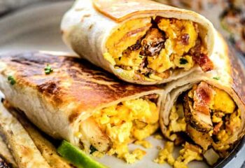 Cheesy Beef Breakfast Burrito